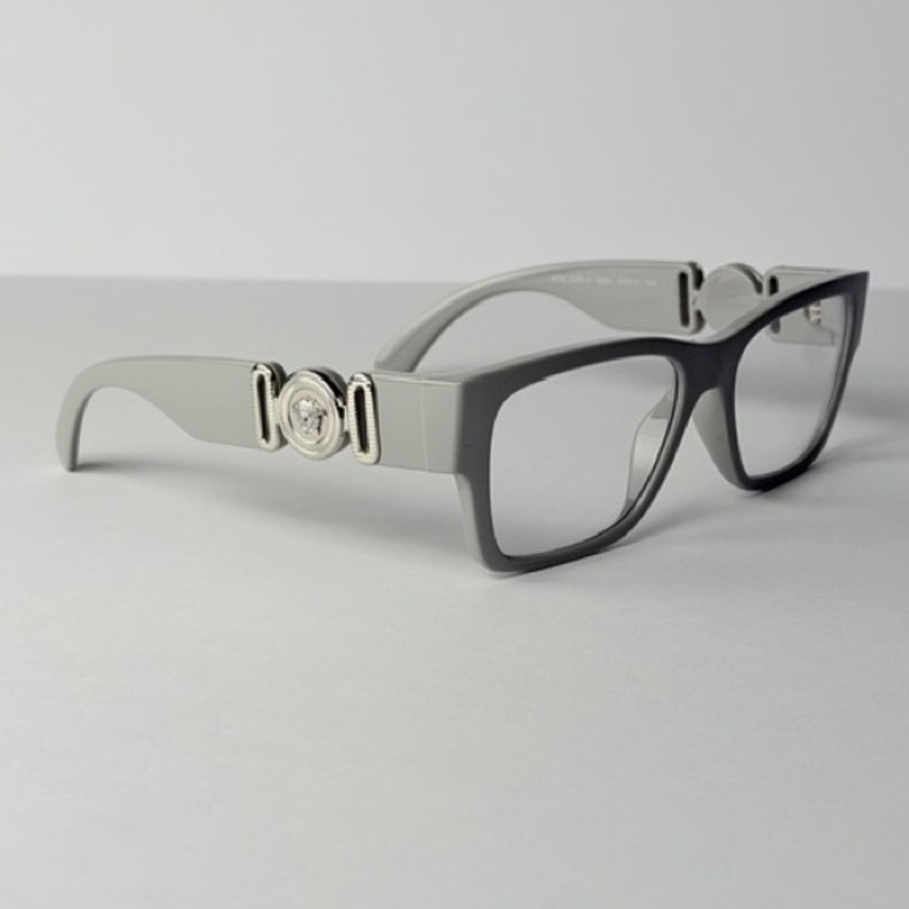 Versace Mod 3368-U 5501 Eyeglasses Gray with Silver Accents New Authentic